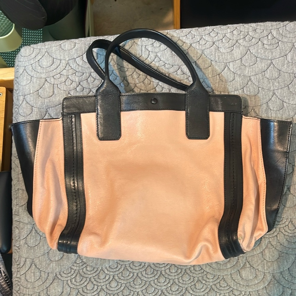 Light pink and black Chloe bag